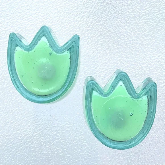 Pastel Green Tulip Flower Mini Tea Light Candles ~ Set of 2 - Picture 7 of 7